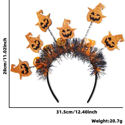 Halloween Pumpkin Spider Headband Hoop with Plastic Material for Party