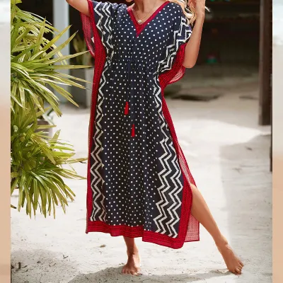 Boho Rayon Sash Beach Blouse Sunscreen Cardigan Coverup for Women
