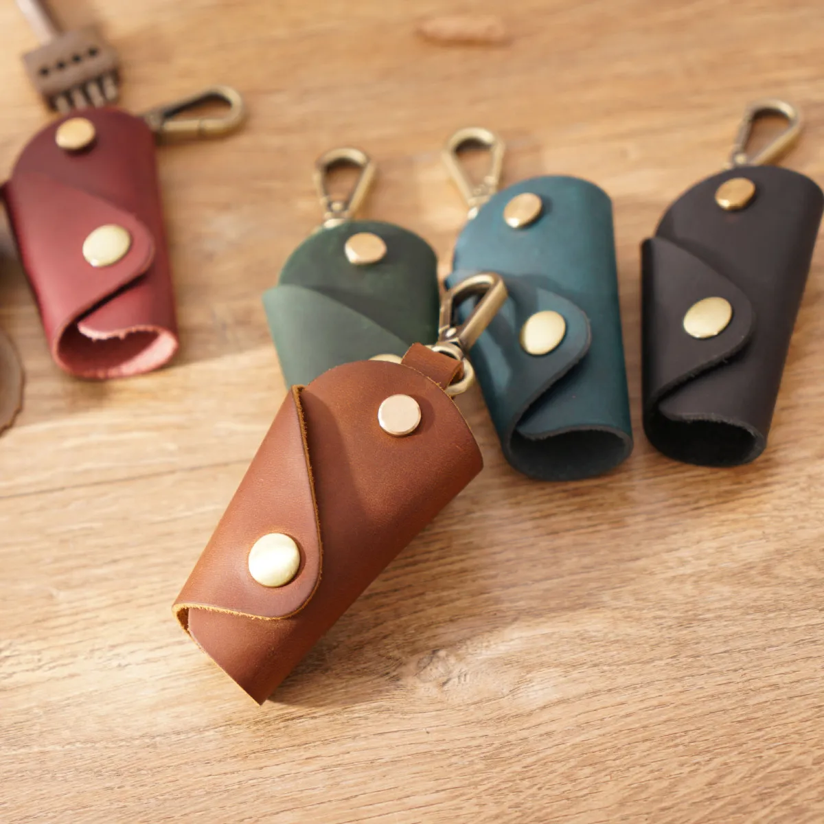 Personalized Creative Cowhide Mini Key Chain Key Sleeve