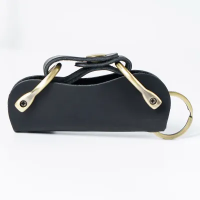 Creative Retro Top Layer Cowhide Key Bag 1 Fold Genuine Leather Solid Color Neutral Men Women