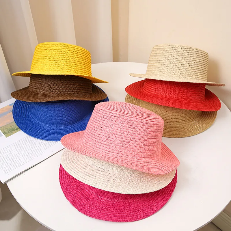 Fashion Solid Color Papyrus Straw Sun Hat
