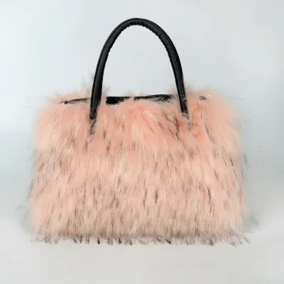 Autumn Winter Women Fashionable Plush Faux Fur Large Capacity Handbag Tote