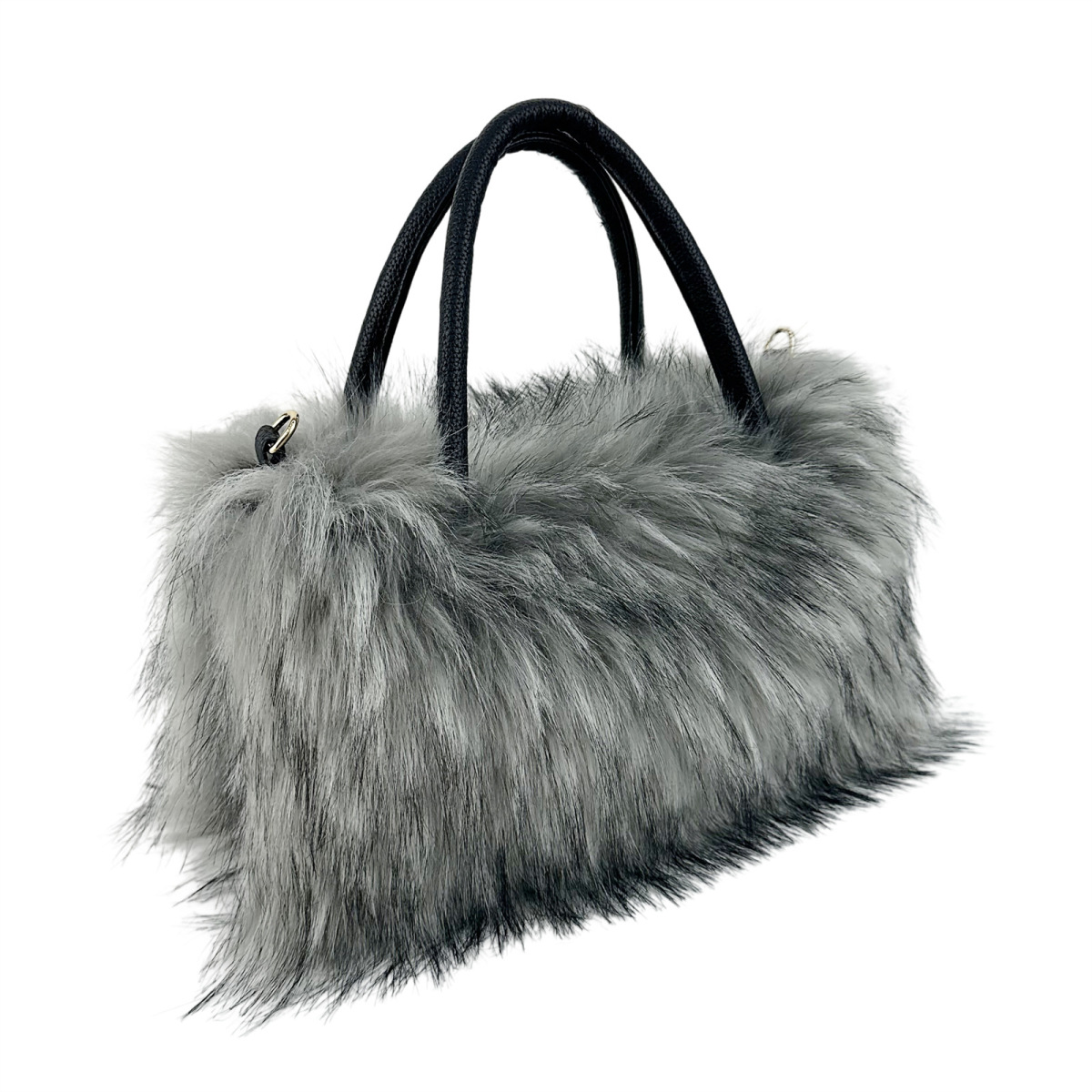 ★emis★FUR SQUARE FLAP BAG★ FUR SQUARE FLAP BAG-BLACK - EMIS