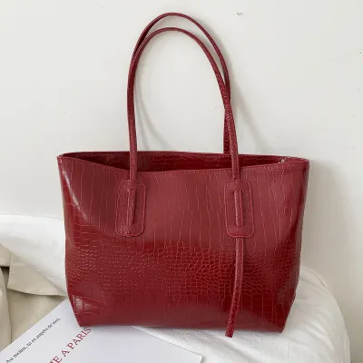 Women Simple Urban Simplicity Large Capacity PU Bucket Shoulder Bag