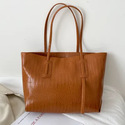 Women Simple Urban Simplicity Large Capacity PU Bucket Shoulder Bag