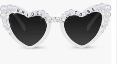 Women Creative Heart Letter Rhinestone Metal Sunglasses