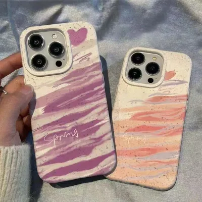 Funda protectora para teléfono móvil Apple con grafiti en forma de corazón para mujer
