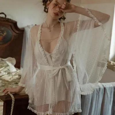 Bulk Trade Women Clothing Perspective Lace Stitching Sexy Lingerie With Pvc& Photo Package