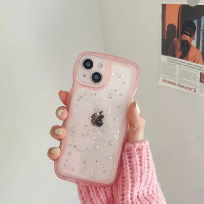 Fashion Transparent Sequin Silicone All-Inclusive iPhone 15 Phone Case