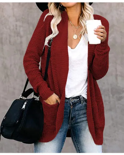 Casual Women Autumn Winter Cardigan Knitted Sweater Coat
