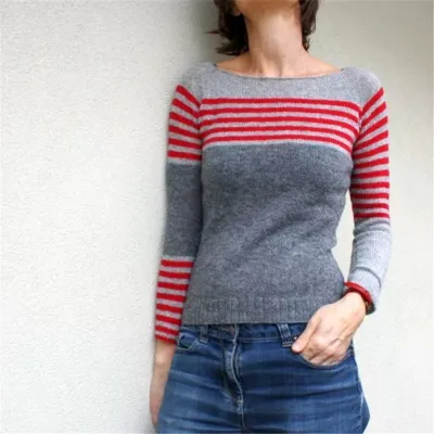 Plus Size Women Fall Winter Crewneck Color-Block Pullover Knitted Sweater