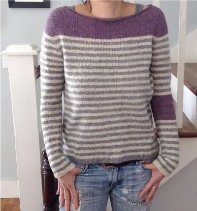 Plus Size Women Fall Winter Crewneck Color-Block Pullover Knitted Sweater