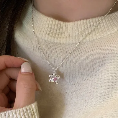 Pearl Shell Summer Necklace Women's Bow Non-Fading Design Clavicle Chain Jewelry