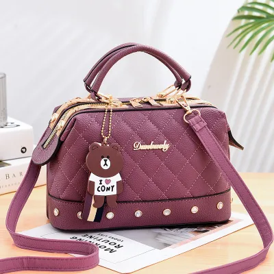 Fashionable Women Large Capacity Zipper PU Shoulder Bag