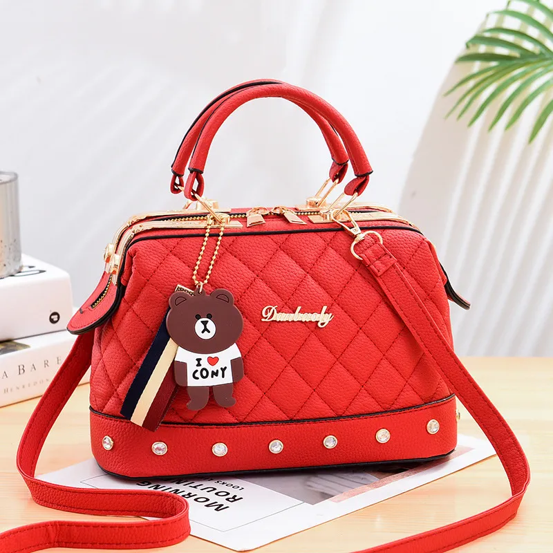 Fashionable Women Large Capacity Zipper PU Shoulder Bag