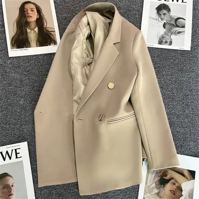 Women Double-Breasted Office Chic Casual Blazer