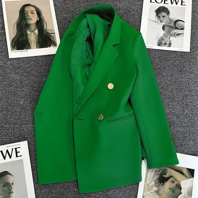 Women Double-Breasted Office Chic Casual Blazer