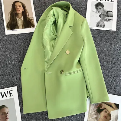 Women Double-Breasted Office Chic Casual Blazer