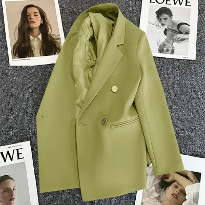 Women Double-Breasted Office Chic Casual Blazer