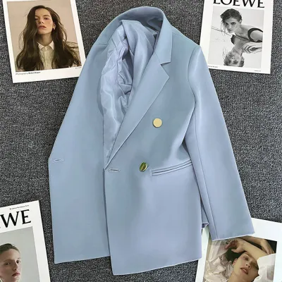 Women Double-Breasted Office Chic Casual Blazer