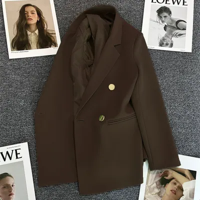 Women Double-Breasted Office Chic Casual Blazer