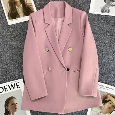 Women Double-Breasted Office Chic Casual Blazer