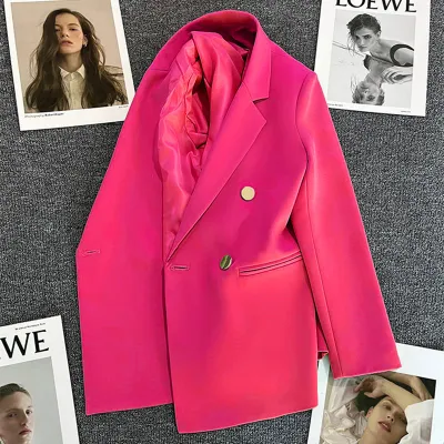 Women Double-Breasted Office Chic Casual Blazer