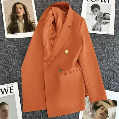 Women Double-Breasted Office Chic Casual Blazer
