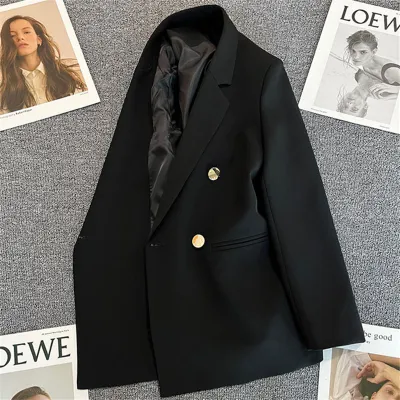 Women Double-Breasted Office Chic Casual Blazer