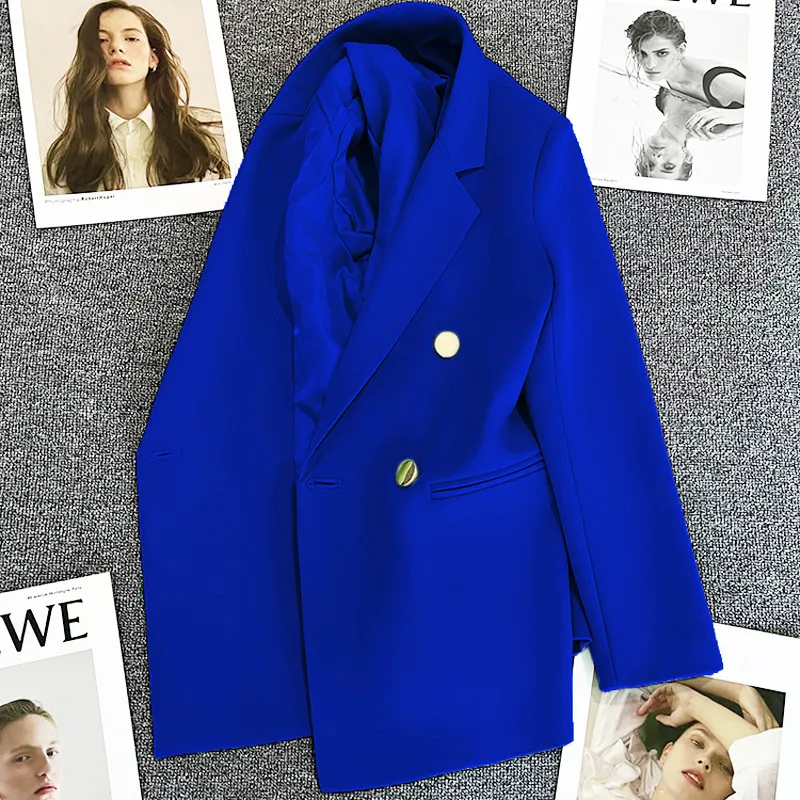 Women Double-Breasted Office Chic Casual Blazer