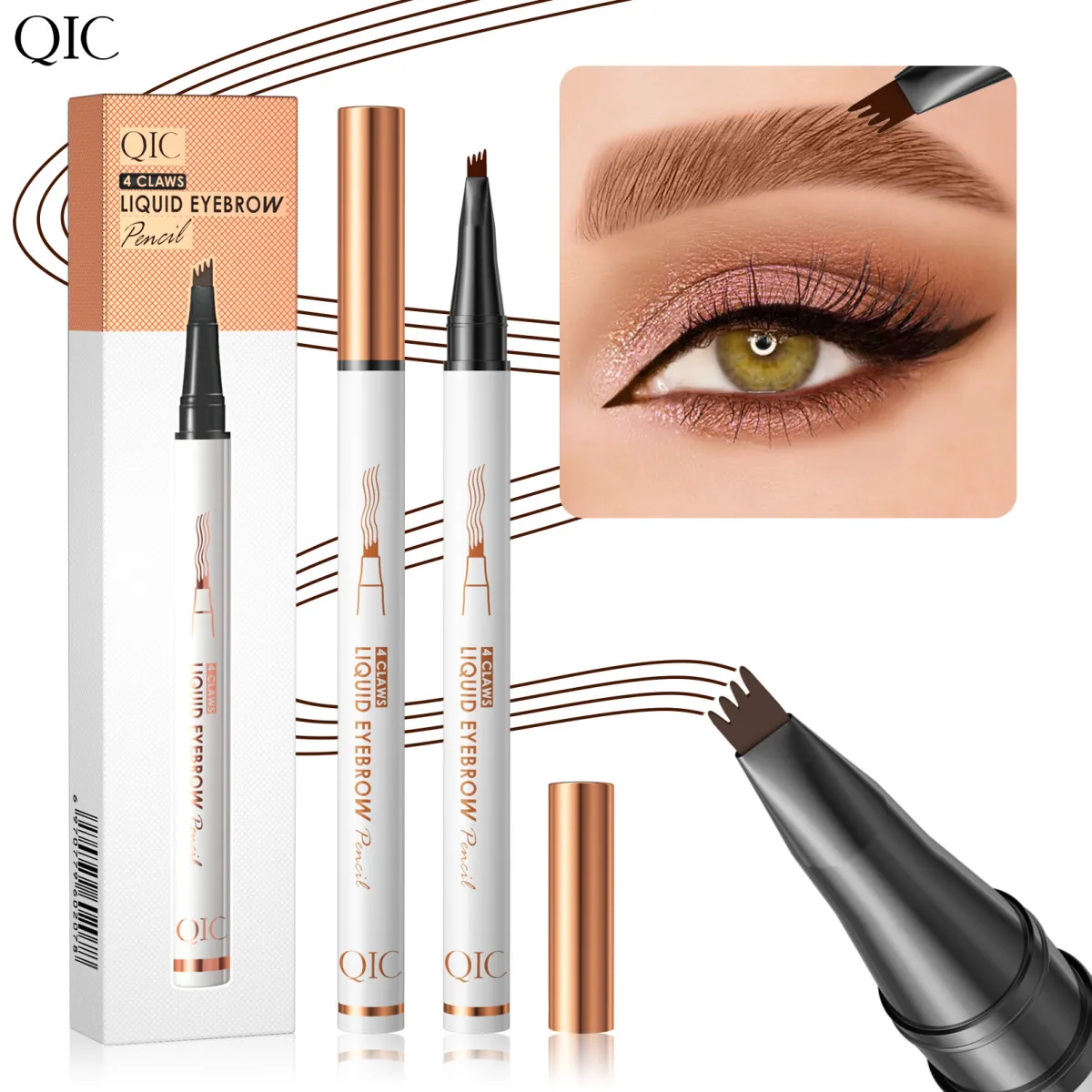 Qic Four-Claw Precision Liquid Eyebrow Pen Beauty Eyes