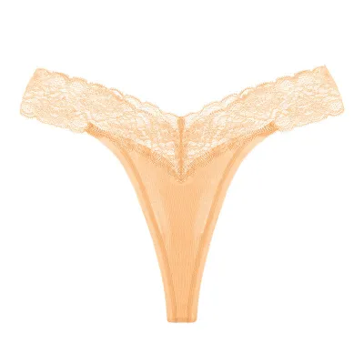 Women Sexy Solid Color Lace Cotton Panties Low Waist