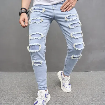 Wholesale Men Fashion Casual Retro Straight Jeans