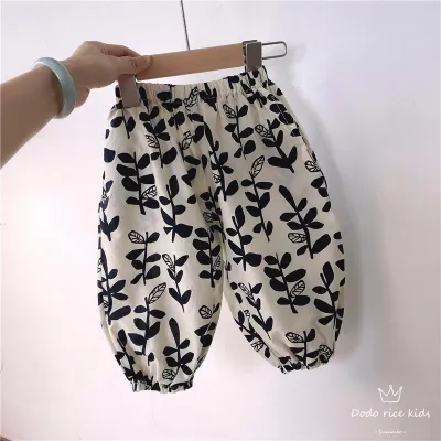 Kids Toddler Girls Casual Cute Tiny Flower Print Cotton Bloomers Mid-Waist Long