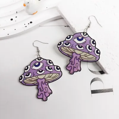 Halloween Women Diablo Skull Strawberry Tombstone Acrylic Earrings Personality Trend