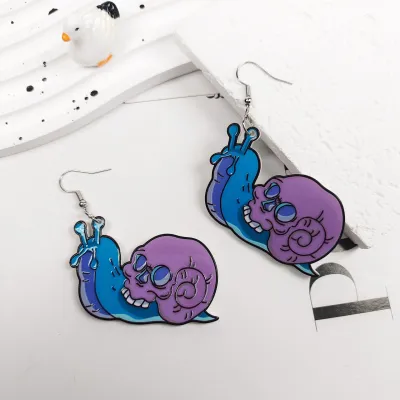 Halloween Women Diablo Skull Strawberry Tombstone Acrylic Earrings Personality Trend