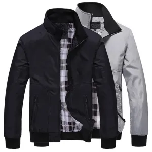 Men Fashion Casual Baseball Jacket with Stand Collar