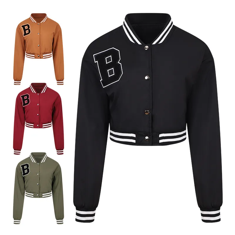 Women's Baseball Jacket Street Hipster Casual Coat
