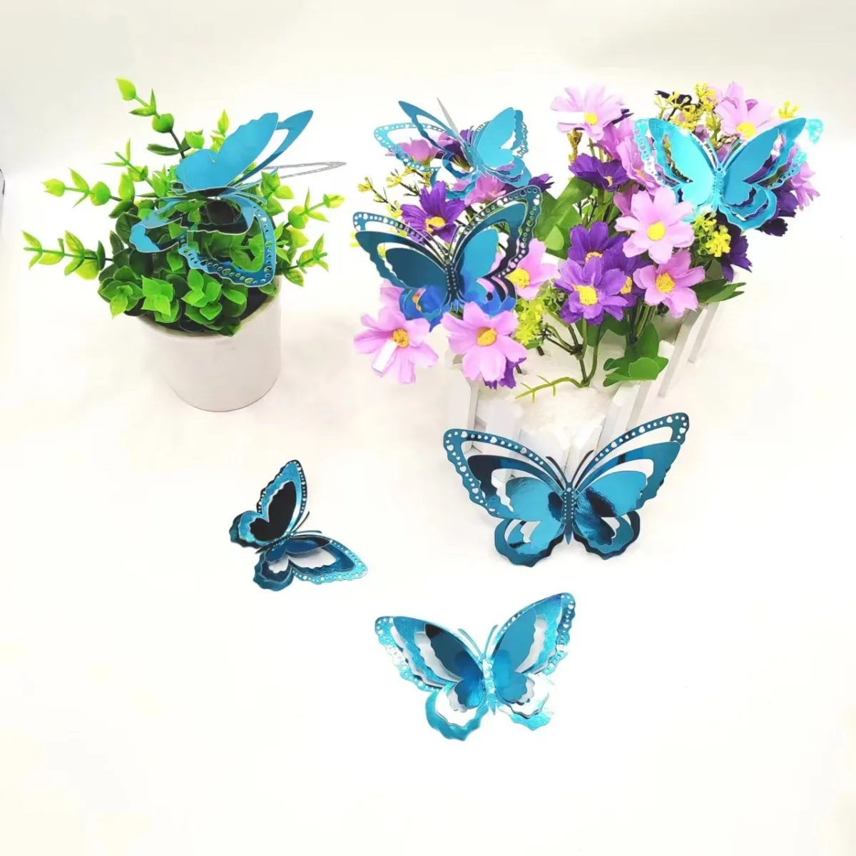 Multicolor 3D Three-Dimensional Hollow Simulation Butterfly Wall Stickers Home Decoration