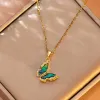 Shell Side Drill Small Butterfly-Gold Chain