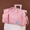 Upgraded Multi-Pocket Travel Bag-Pink Large Shoulder Strap