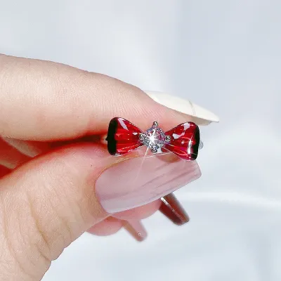 Fashion Gothic Women Butterfly Enameled Copper Ring