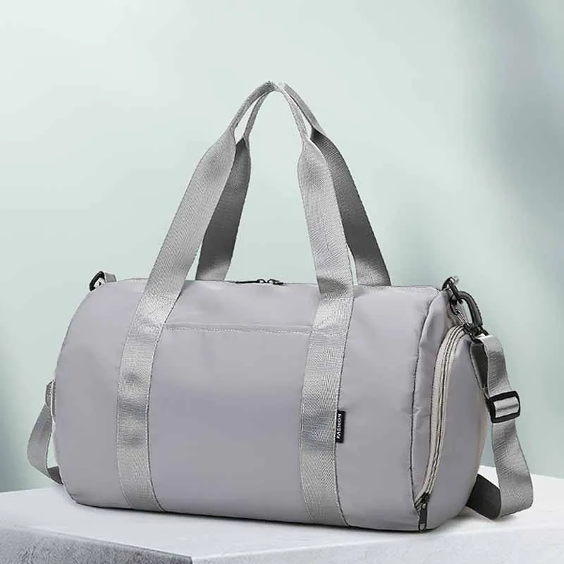 Men Fashion Casual Athleisure Solid Color Dry Wet Separation Oxford Duffle Bags Zipper