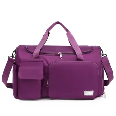 Men Fashion Casual Solid Color Dry Wet Separation Oxford Duffle Bags