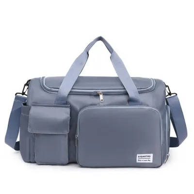 Men Fashion Casual Solid Color Dry Wet Separation Oxford Duffle Bags