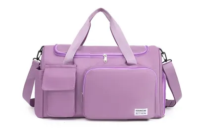 Men Fashion Casual Solid Color Dry Wet Separation Oxford Duffle Bags