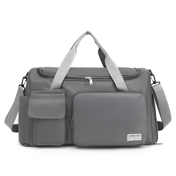 Men Fashion Casual Solid Color Dry Wet Separation Oxford Duffle Bags
