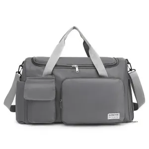 Men Fashion Casual Solid Color Dry Wet Separation Oxford Duffle Bags