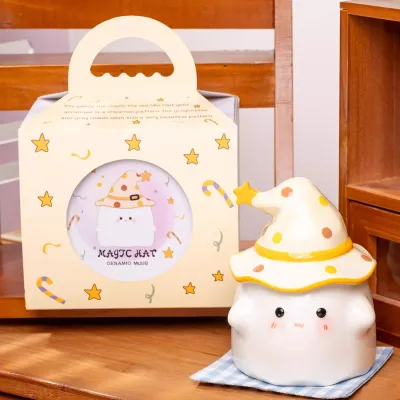 Halloween Creative Cute Ghost Ceramic Coffee Cup With Lid