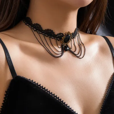 Gothic Lolita Lace Vintage Collar Clavicle Necklace